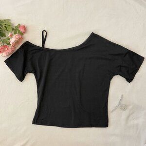 Black One-Shoulder Top
